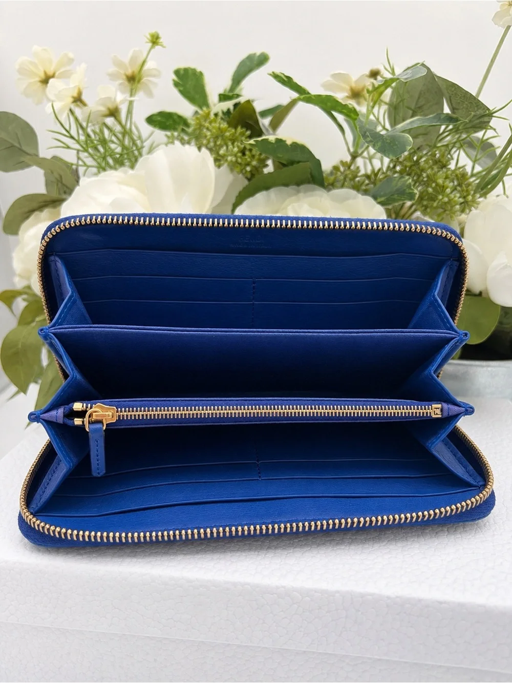 Fendi Karlito Blue Python Snakeskin Studded Zip Wallet Rare Colorway✨✨ W/ COA